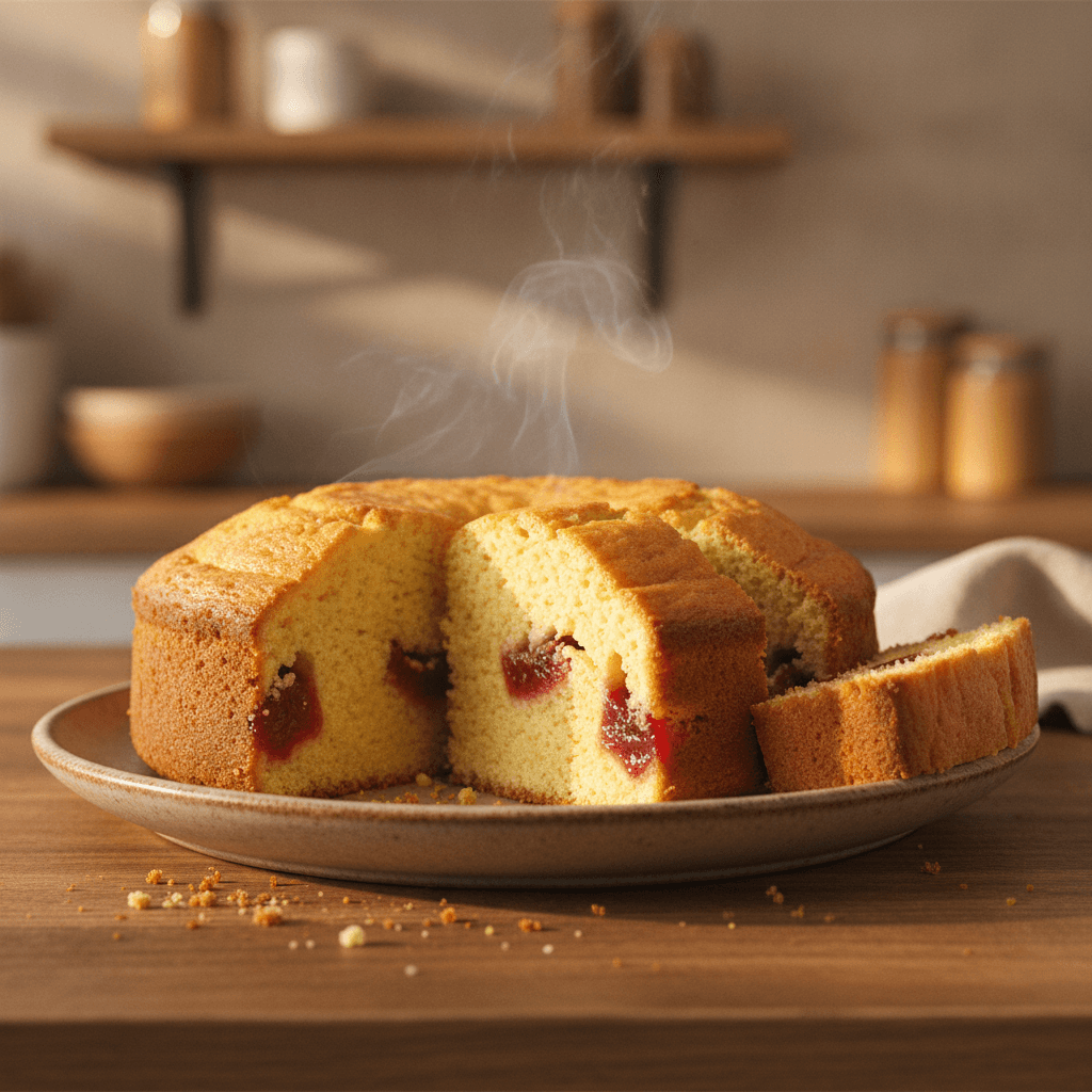 Bolo de Fubá com Goiabada