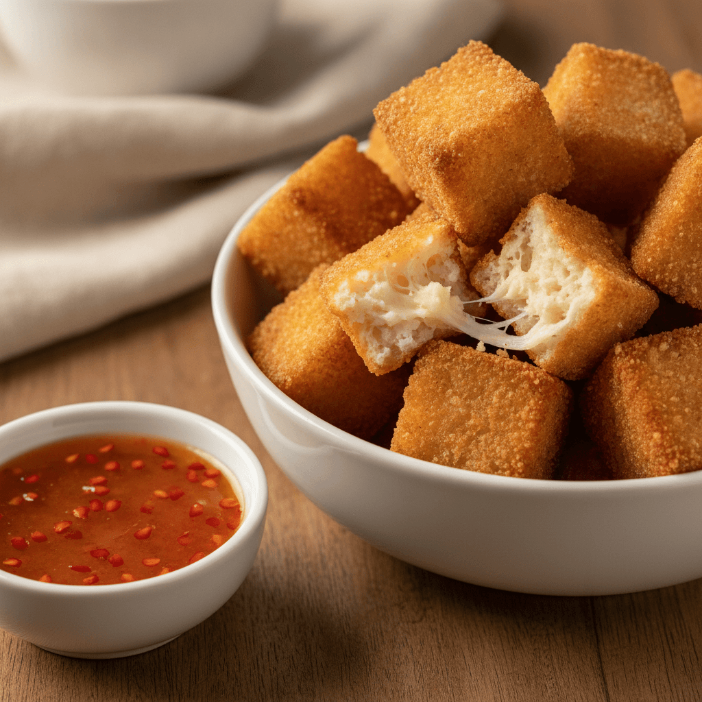 Dadinhos de Tapioca com Molho de Pimenta