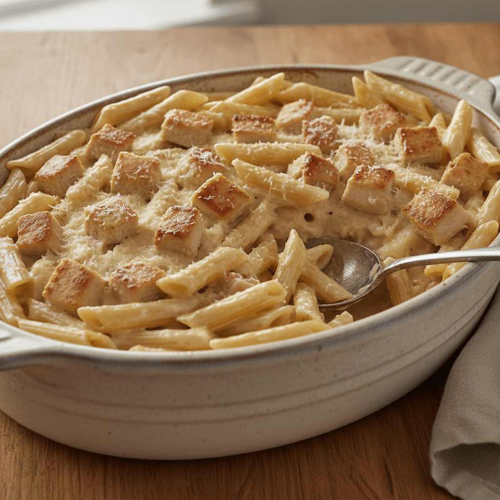 Macarrão ao Molho Branco com Frango