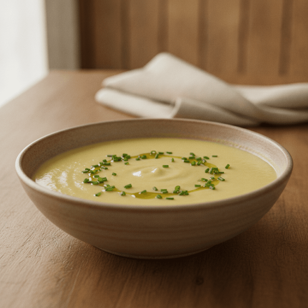 Sopa de Batata com Alho-Poró