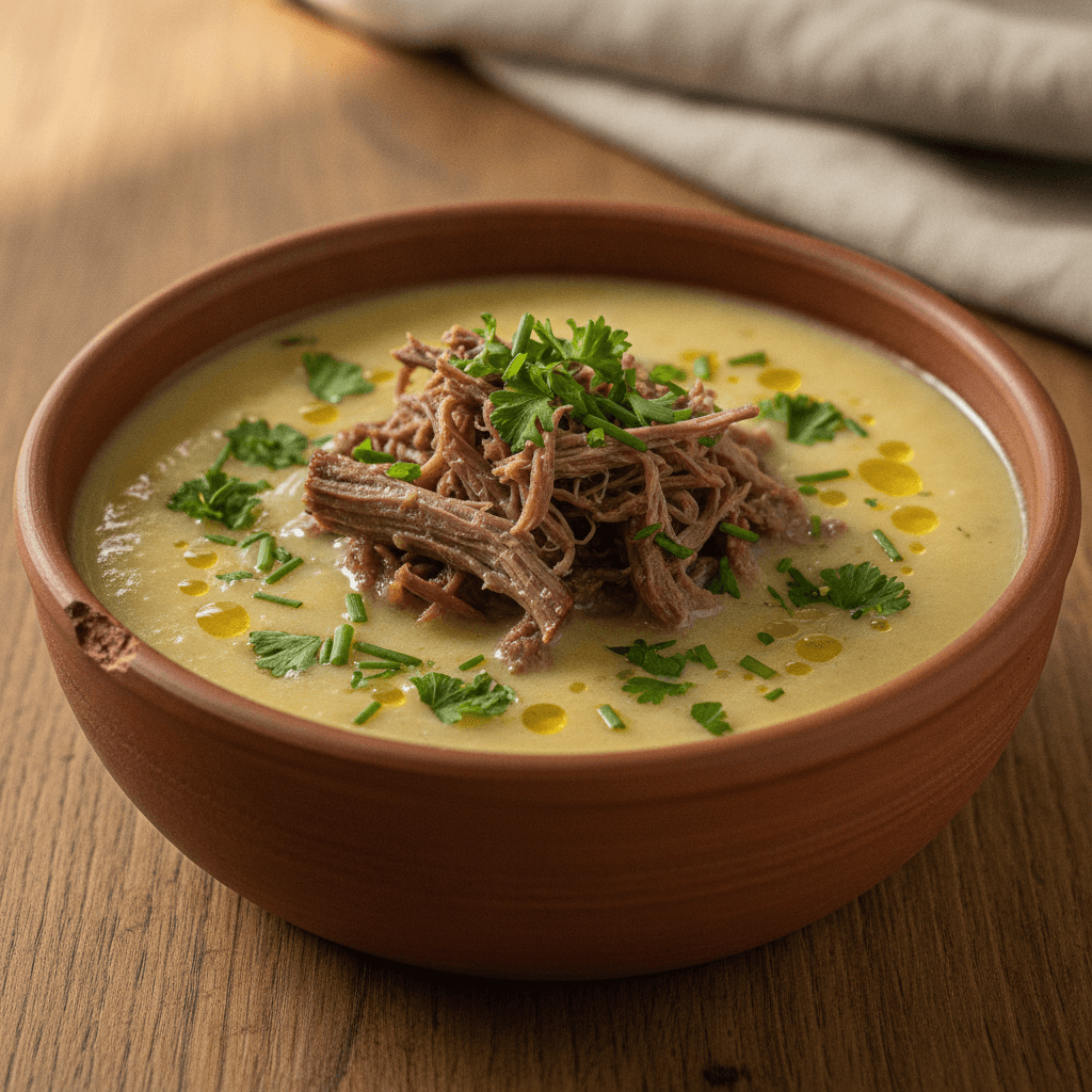 Sopa de Mandioca Cremosa com Costela